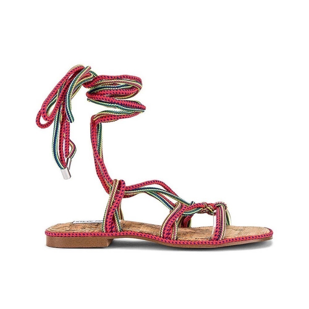 Steve Madden Women's Sensible Multi Ankle Rope Sandals Size 8.5